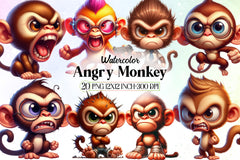 Angry Monkey Clipart Bundle - CraftNest - Digital Crafting and Art