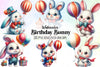 Birthday Bunny Clipart Bundle