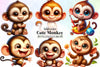Cute Monkey Clipart Bundle 3