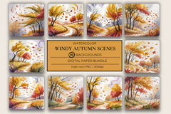 Windy Autumn Scenes Background Papers - CraftNest - Digital Crafting and Art