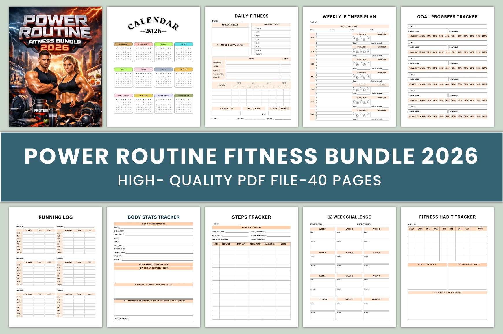 Power Routine Fitness Planner