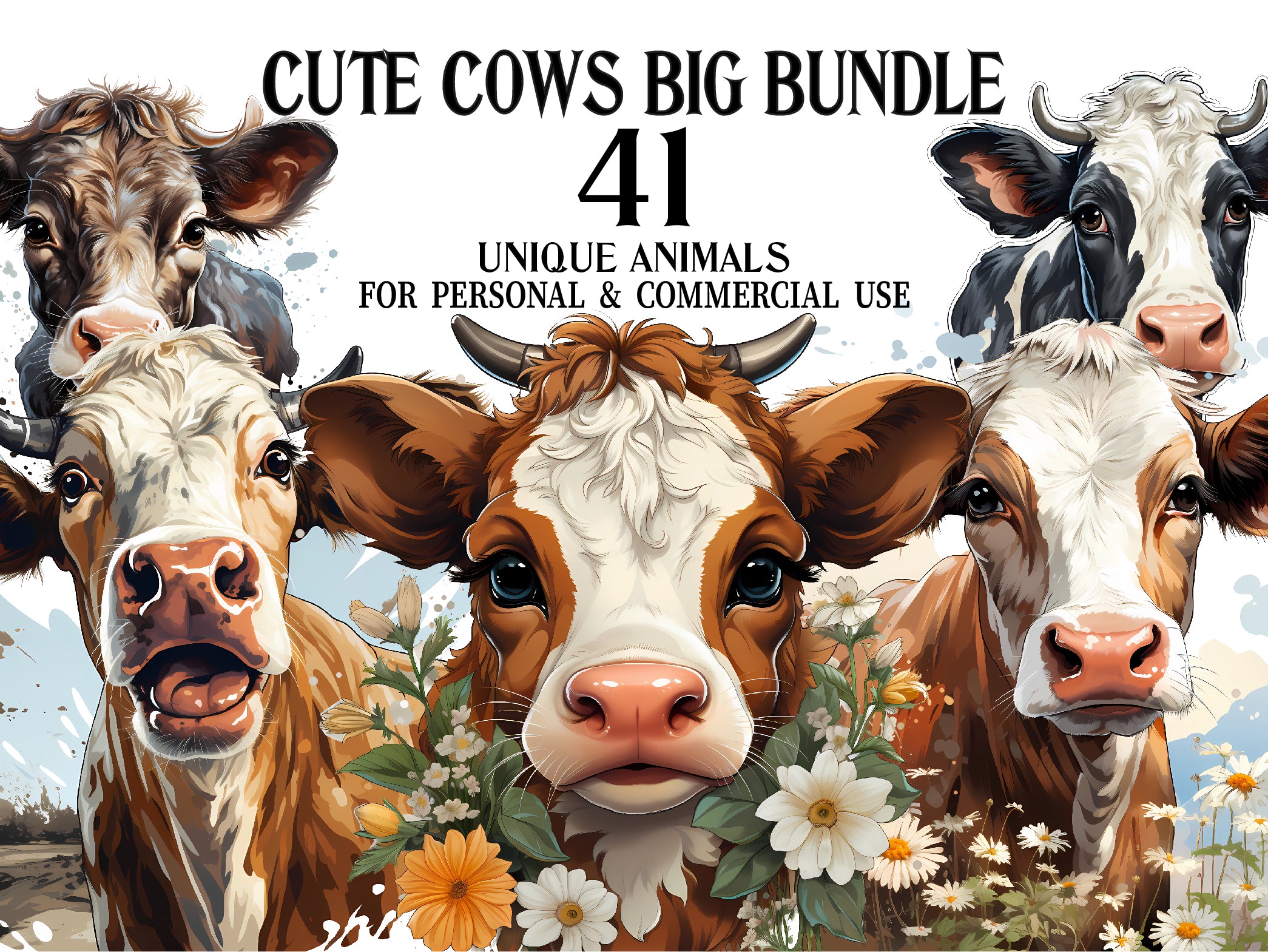 Cute Cows Clipart - CraftNest