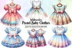 Pastel Baby Clothes Clipart Bundle - CraftNest - Digital Crafting and Art
