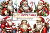 Christmas Retro Santa Clipart Bundle