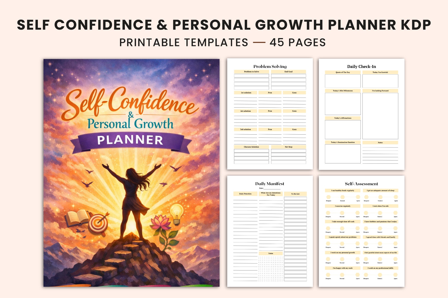 Self Confidence Personal Growth Planner