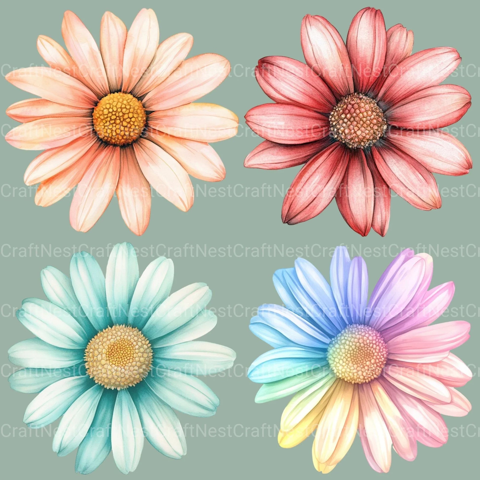 Daisies Clipart Bundle - CraftNest - Digital Crafting and Art