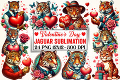 Valentine's Day Jaguar Clipart Bundle - CraftNest - Digital Crafting and Art