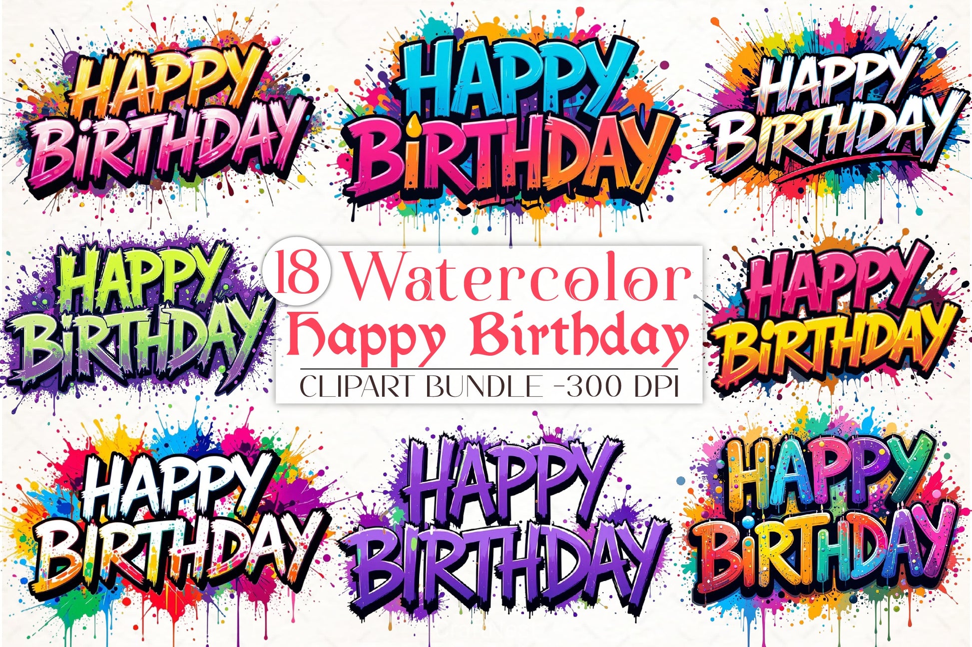 Happy Birthday Clipart Bundle - CraftNest - Digital Crafting and Art