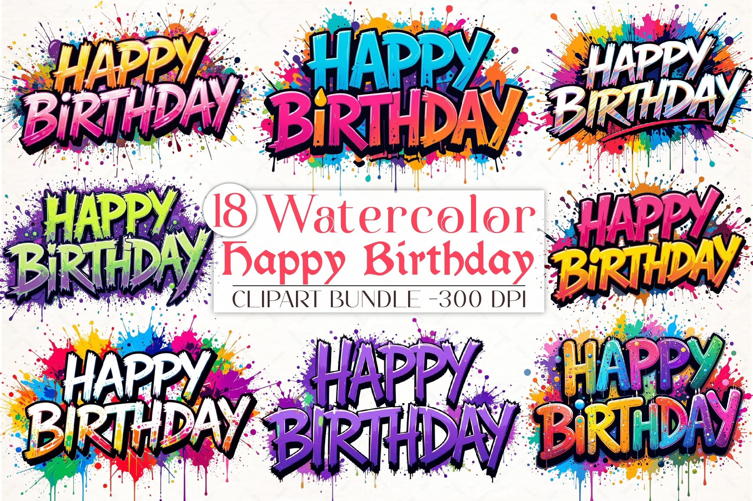 Happy Birthday Clipart Bundle - CraftNest - Digital Crafting and Art