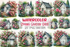 Spring Garden Shed Clipart Bundle - CraftNest - Digital Crafting and Art