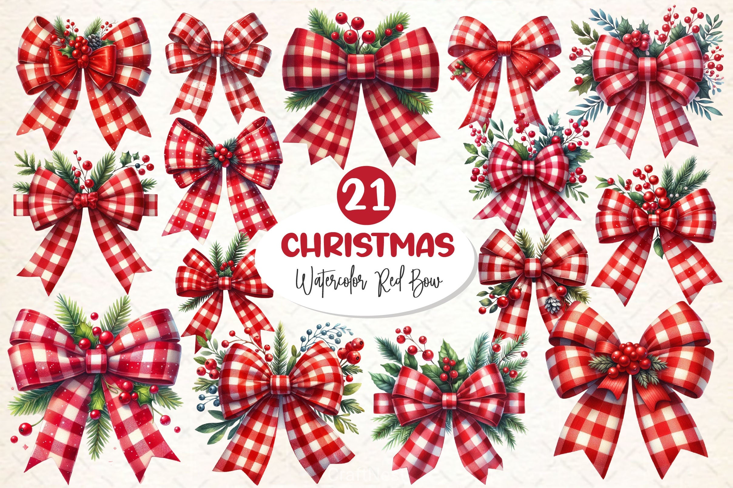 Christmas Bow Clipart Bundle 4 - CraftNest - Digital Crafting and Art