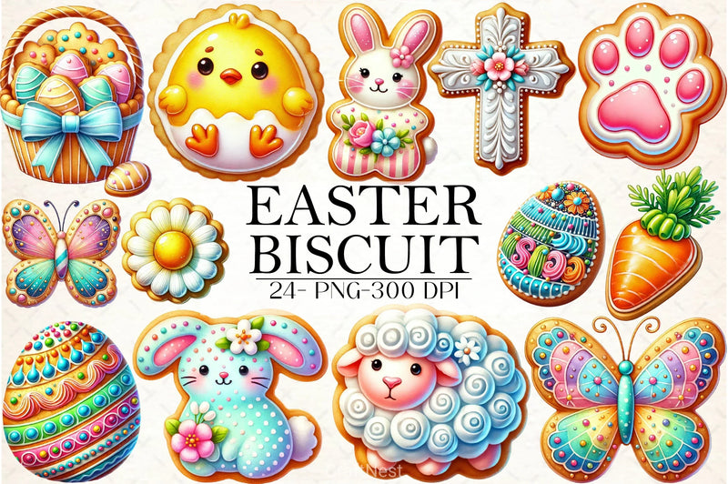 Easter Biscuit Clipart Bundle - CraftNest - Digital Crafting and Art