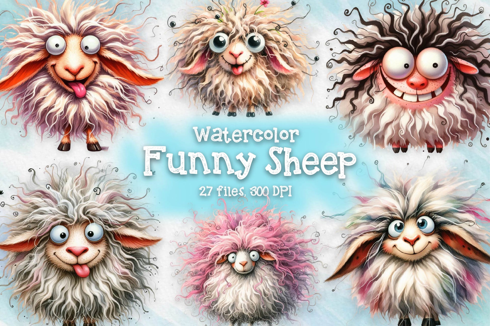 Funny Sheep Animals Clipart Bundle - CraftNest - Digital Crafting and Art