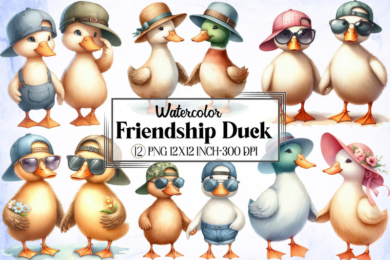 Friendship Duck Clipart Bundle - CraftNest - Digital Crafting and Art
