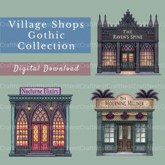 Village Shops Gothic Clipart Bundle - CraftNest - Digital Crafting and Art