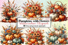 Autumn Pumpkins & Flowers Clipart Bundle