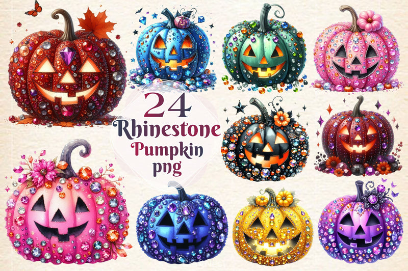 Rhinestone Pumpkin Halloween Clipart Bundle - CraftNest - Digital Crafting and Art