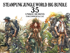 Steampunk Jungle World Clipart - CraftNest