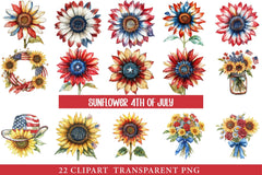 Sunflower 4th of July Clipart - CraftNest - Digital Crafting and Art