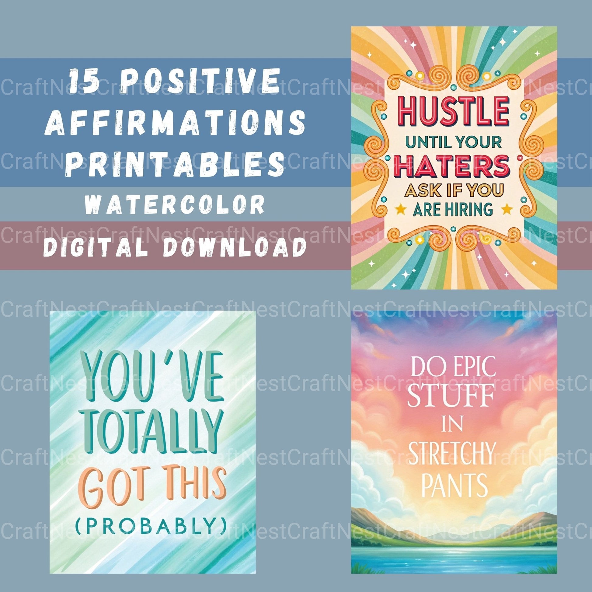 Positive Affirmations Clipart Bundle - CraftNest - Digital Crafting and Art