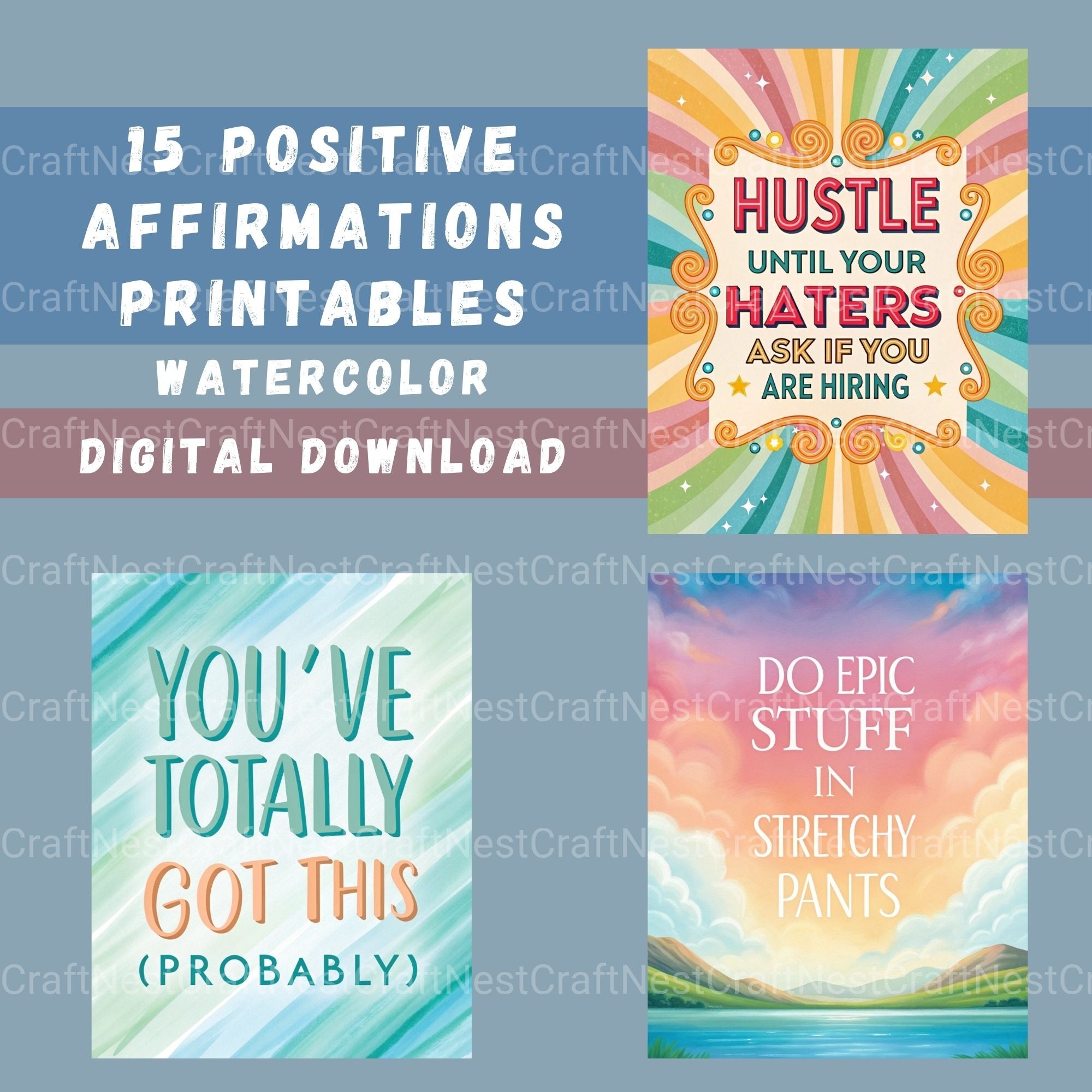 Positive Affirmations Clipart Bundle - CraftNest - Digital Crafting and Art