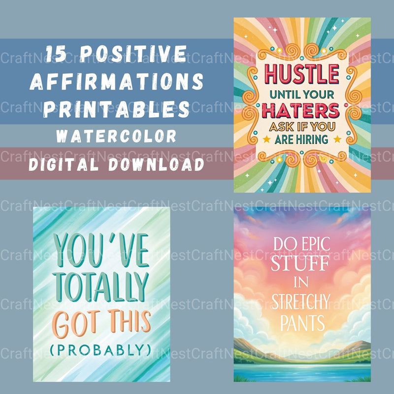 Positive Affirmations Clipart Bundle - CraftNest - Digital Crafting and Art