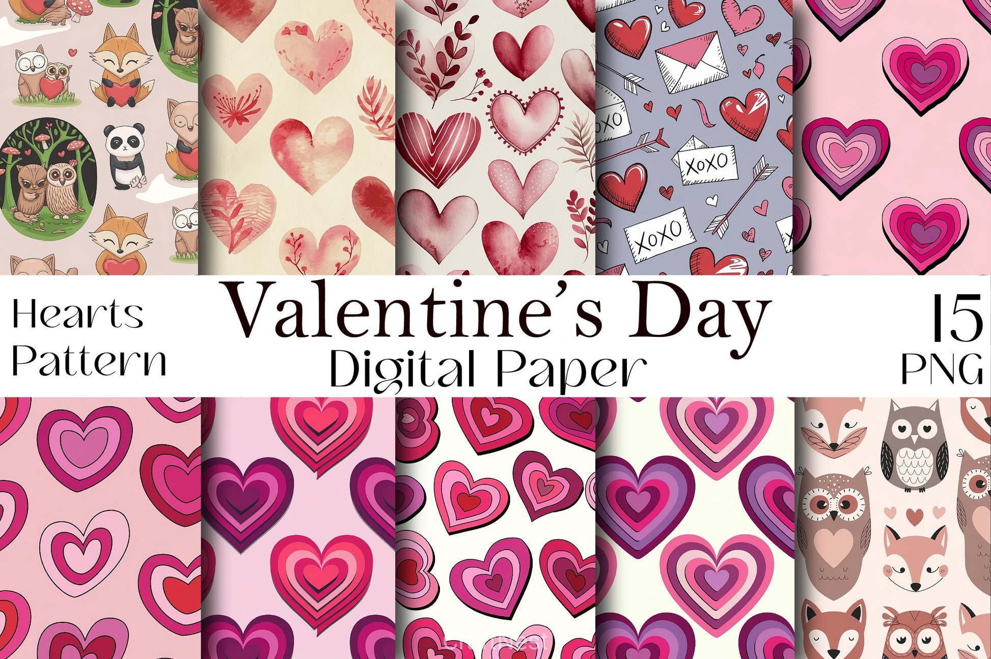 Valentine Hearts Clipart Bundle - CraftNest - Digital Crafting and Art