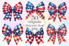 Gingham Patriotic Bow Clipart Bundle 2