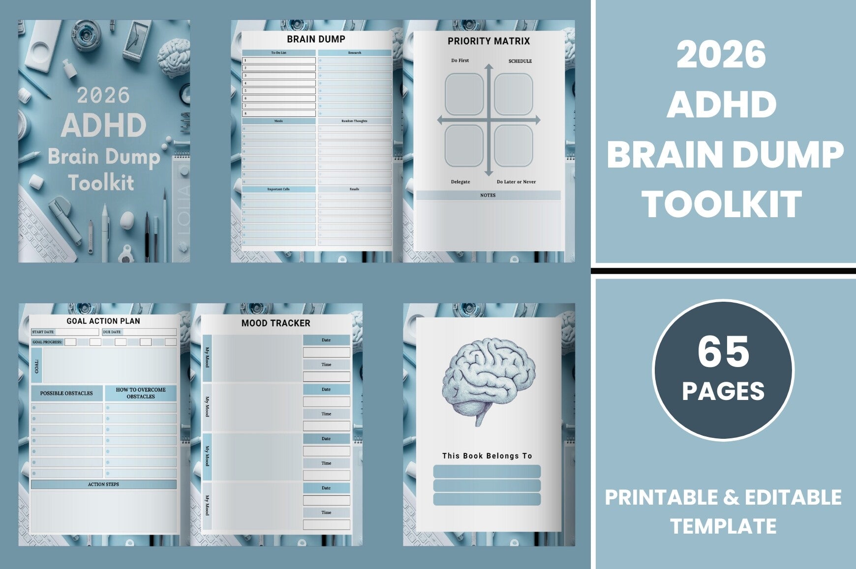 ADHD Brain Dump Toolkit Planner