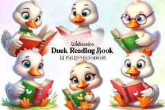Cute Duck Reading Clipart Bundle - CraftNest - Digital Crafting and Art