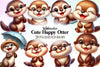 Cute Otter Clipart Bundle