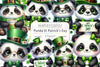 Cute Panda St Patrick's Day Clipart Bundle