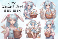 Cute Kawaii Girl Clipart Bundle - CraftNest - Digital Crafting and Art