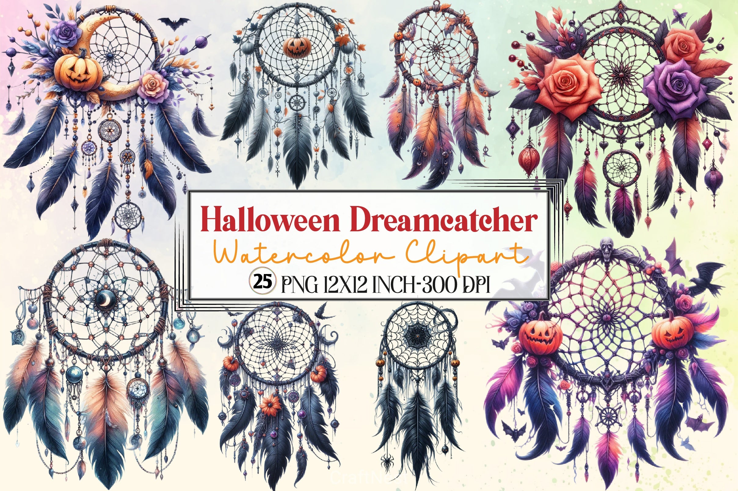 Halloween Dreamcatcher Clipart Bundle - CraftNest - Digital Crafting and Art