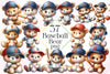 Adorable Baseball Bear Clipart Bundle