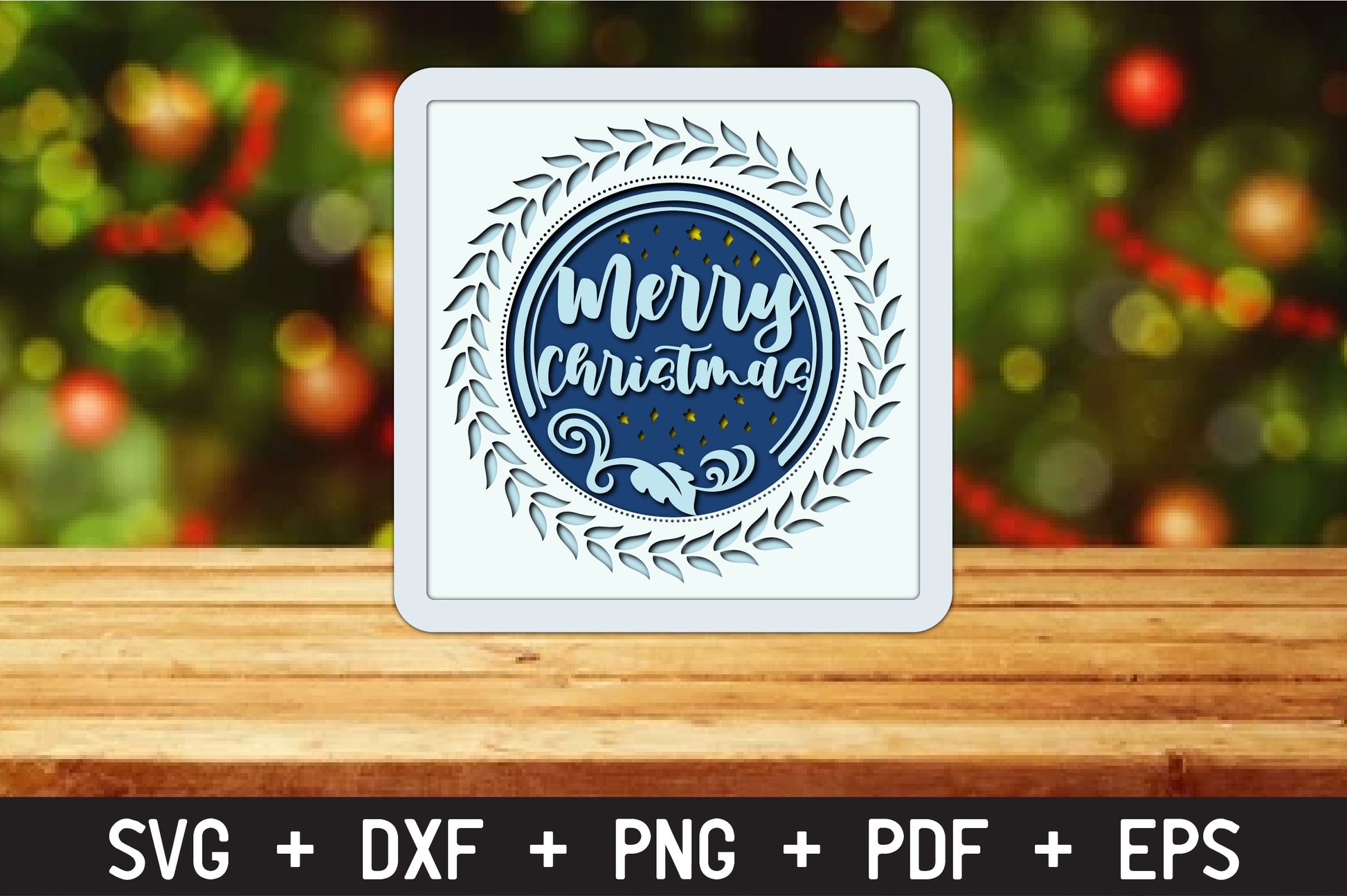 Christmas Shadow Box 6X6 Template 3D Layered Christmas Card Bundle - CraftNest - Digital Crafting and Art