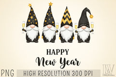 New Year Gnomes 2025 Clipart Bundle - CraftNest - Digital Crafting and Art