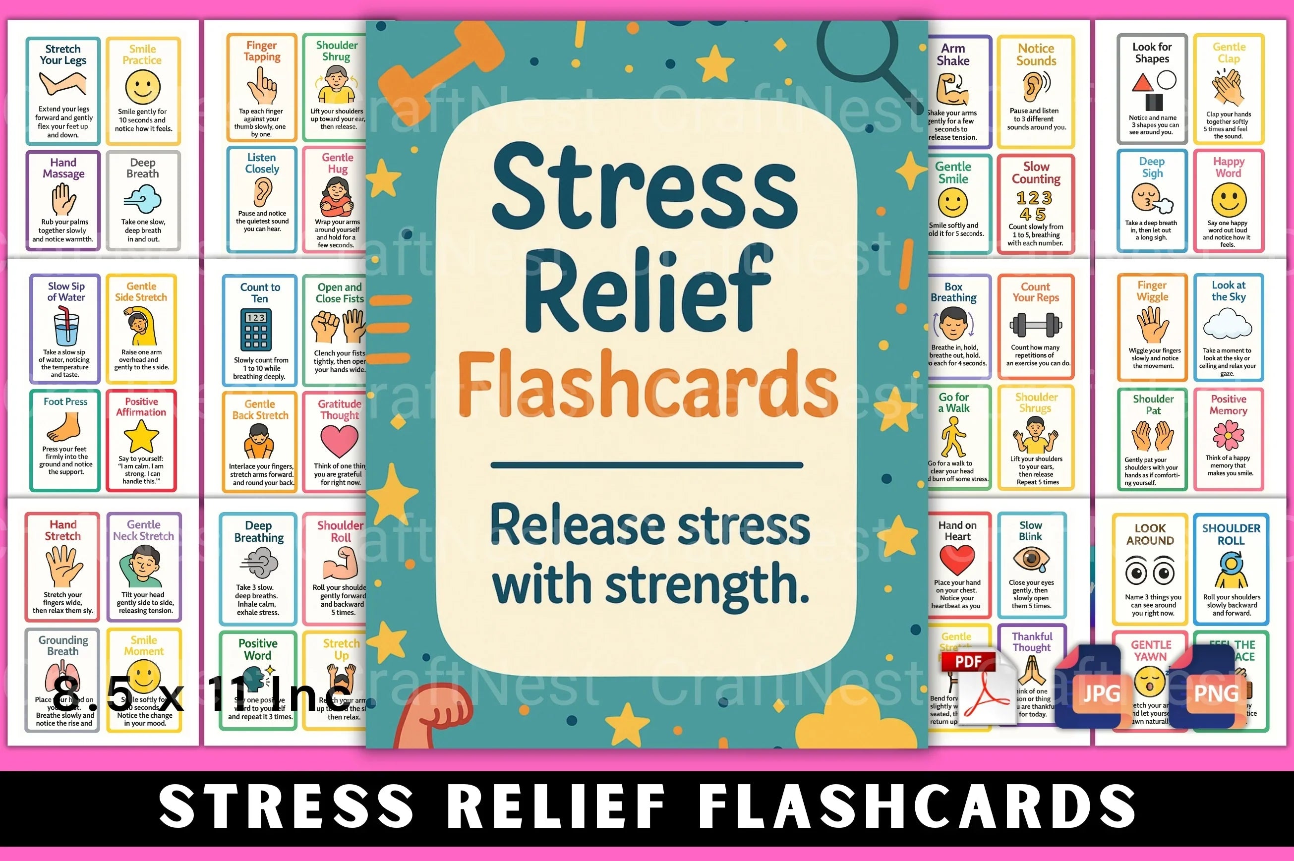Stress Relief Flashcards for Relaxation - CraftNest - Digital Crafting and Art