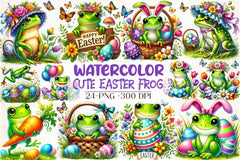 Cute Easter Frog Clipart Bundle - CraftNest - Digital Crafting and Art