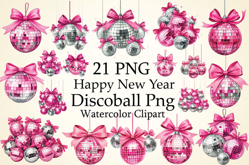 Happy New Year Discoball Clipart Bundle - CraftNest - Digital Crafting and Art