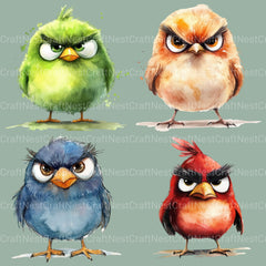Grumpy Birds Clipart Bundle - CraftNest - Digital Crafting and Art