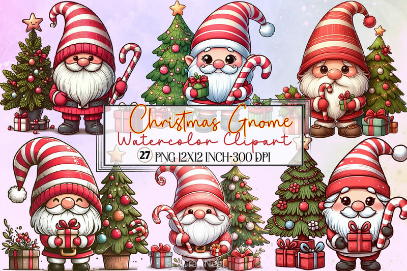 Christmas Gnome Clipart Bundle - CraftNest - Digital Crafting and Art