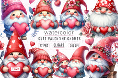 Valentine Gnome Clipart Bundle - CraftNest - Digital Crafting and Art