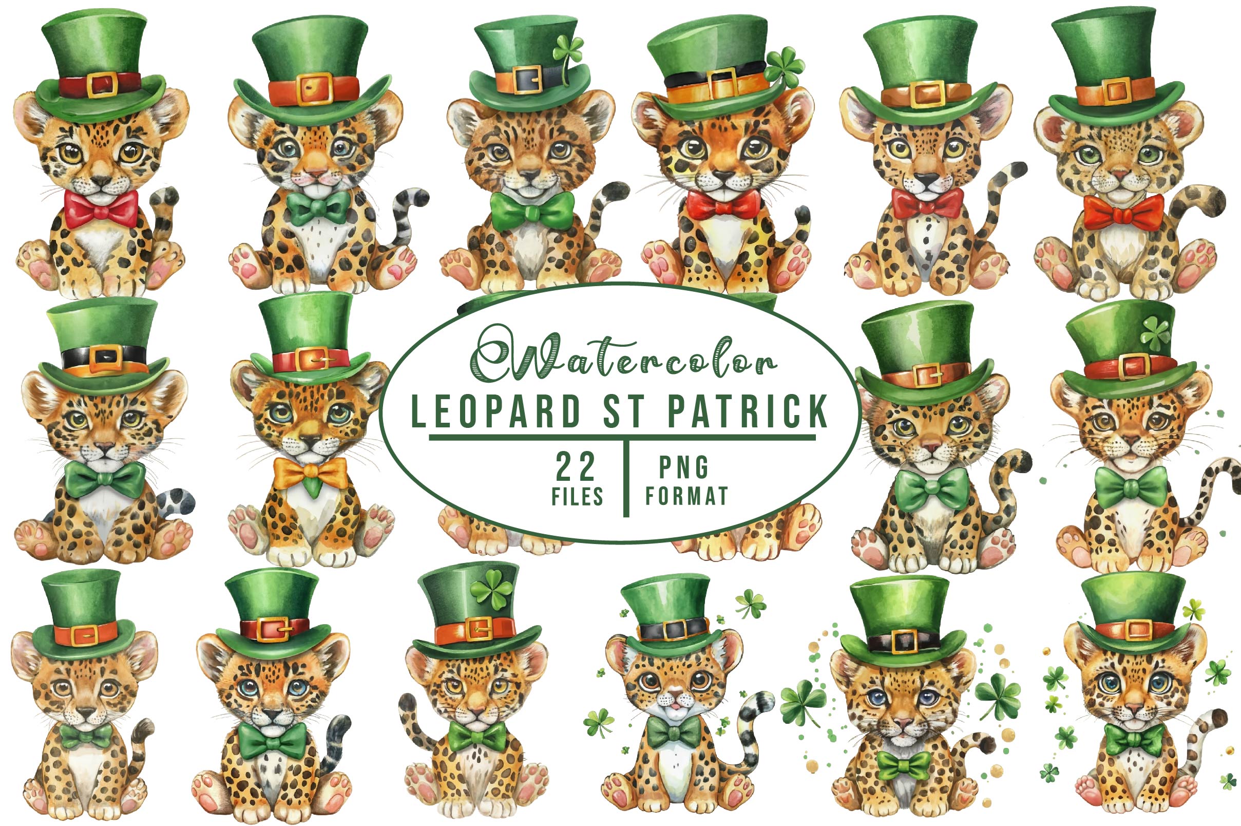 Leopard St Patrick Clipart Bundle - CraftNest - Digital Crafting and Art