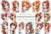 Peeking Around Girl Clipart Bundle