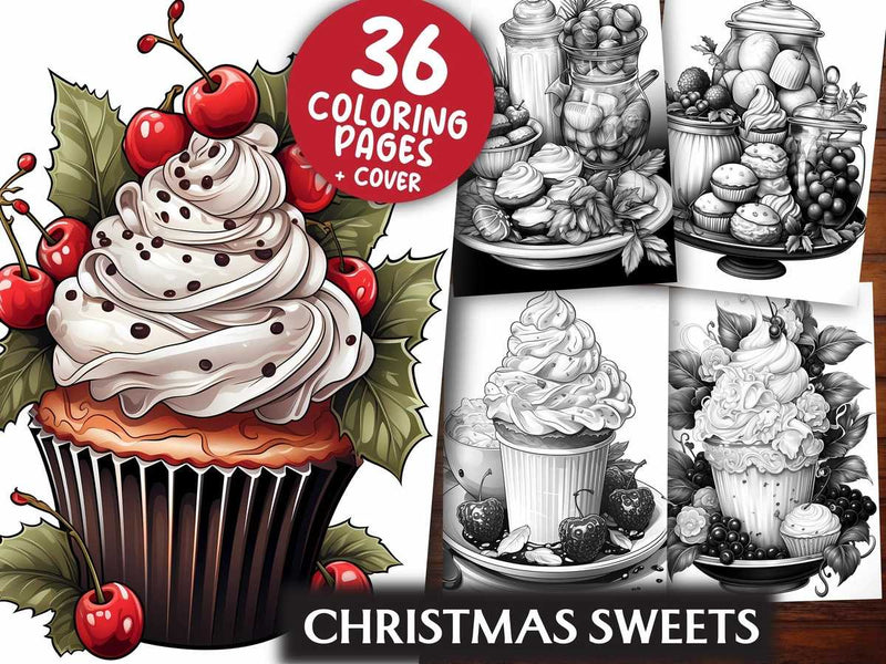 Christmas Sweets Coloring Books - CraftNest