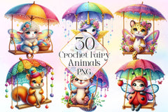 Crochet Magical Fairy Animals Clipart Bundle - CraftNest - Digital Crafting and Art