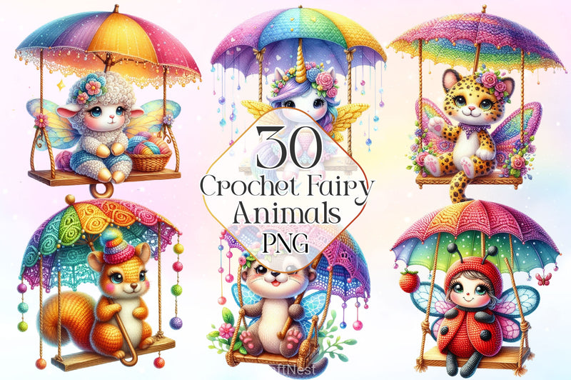 Crochet Magical Fairy Animals Clipart Bundle - CraftNest - Digital Crafting and Art