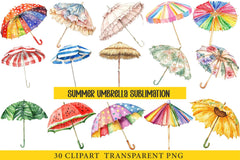 Summer Umbrella Clipart Bundle - CraftNest - Digital Crafting and Art