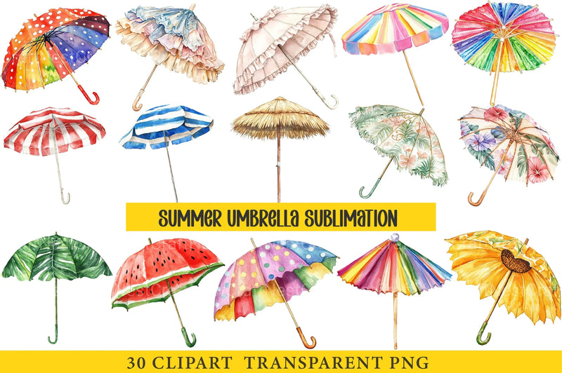 Summer Umbrella Clipart Bundle - CraftNest - Digital Crafting and Art